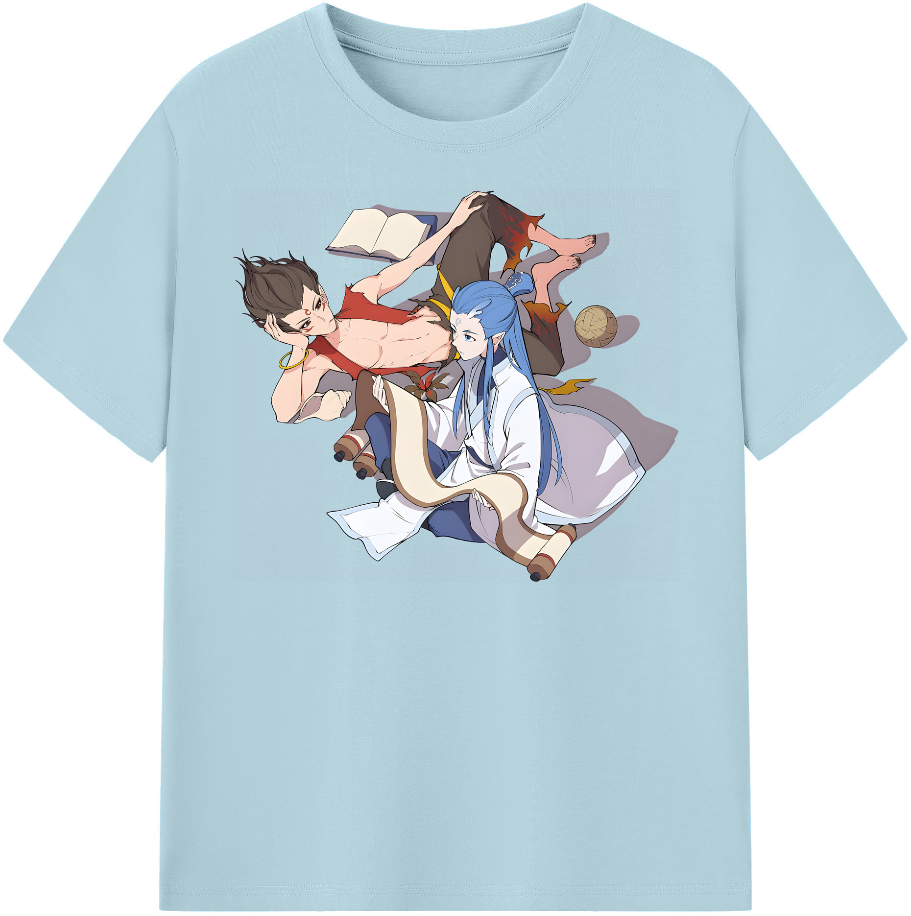 （画像用） Ne Zha 2 ナタ 魔童の大暴れ 綿100％半袖Tシャツ（フロントプリント）